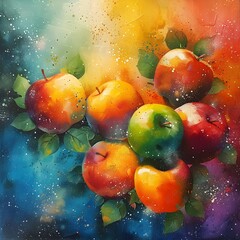 Vibrant Waltz of Apples and Oranges   Harmony in Contrasting Fruits