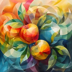 Dancing Fruits   Apples and Oranges Waltzing in Vibrant Harmony