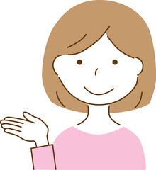 案内する女性のイラスト
