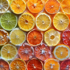 Vibrant Kaleidoscope of Citrus Slices Representing Diversity and Joy