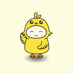  cute baby chick vector design illustration line art. Eps 10