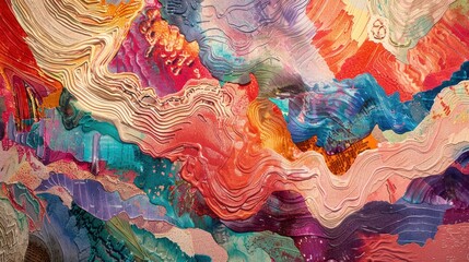 Abstract interpretations of colorful dynamic textures in the Voice of Colors collection reflecting innovation creativity and artistic expression