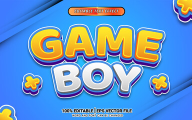 Game comic cartoon 3d text effect editable template design