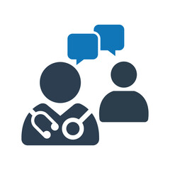 Doctor patient communication icon
