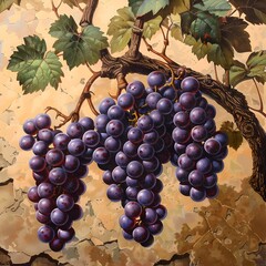 Thriving Grape Vines Scaling Upwards Symbolizing Growth and Prosperity