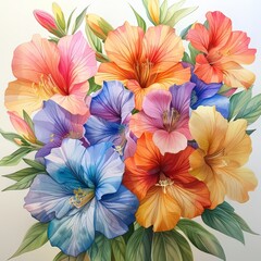 A bouquet of colorful flowers.