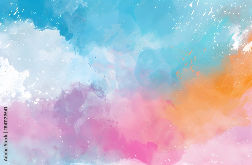 Sticker Pastel Watercolor Abstract Sky Background