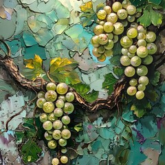 Grapes Vine Climbing Skyward Symbolizing Growth and Potential
