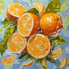 Vibrant Citrus Fruits Twirling in Playful Dance of Zest and Energy