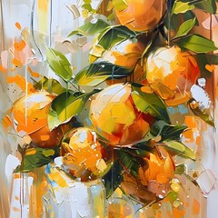 Vibrant Citrus Fruits in Playful Twirl and Dance