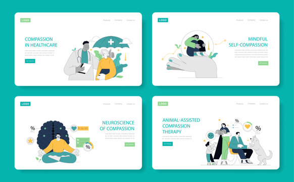 Compassion Focused Therapy. Flat Vector Illustration