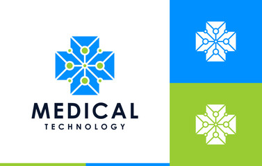 medical technology bio circuit logo design
