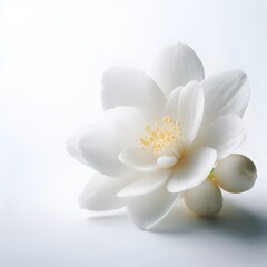 white frangipani flower on white background