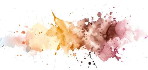 neutral ink watercolor splash on transparent background png