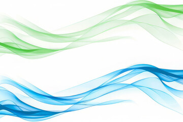 Obraz premium Abstract blue and green waves, flowing lines, dynamic, modern design