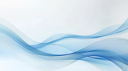 Obraz premium Abstract blue waves, flowing curves, light background, soft gradient hues