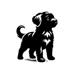 Obraz premium Cute bulldog vector art black and white