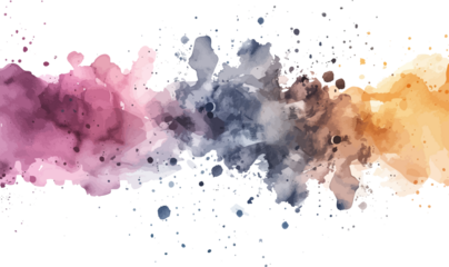 gray pink brown ink watercolor splash on transparent background png
