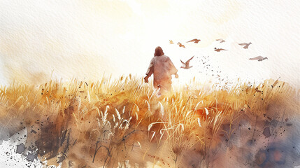 The Lord of the harvest Watercolor