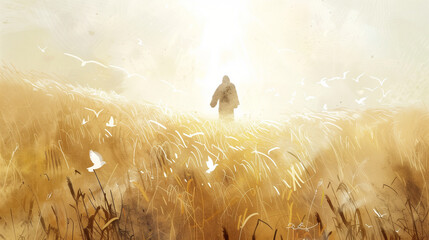 The Lord of the harvest Watercolor