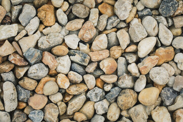 Decorative large pebbles for the garden, stones natural background.