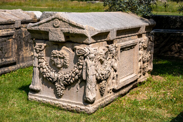 The Aphrodite of Aphrodisias (Afrodisias) combined aspects of a local Anatolian, archaic fertility goddess with those of the Hellenic Aphrodite, goddess of love and beauty. Geyre, Karacasu Aydin 