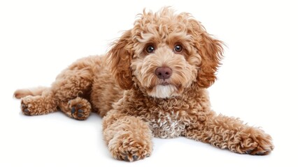 Cockapoo clearly photo on white background 