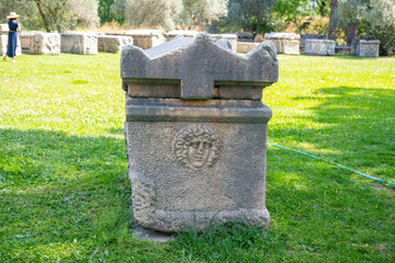 The Aphrodite of Aphrodisias (Afrodisias) combined aspects of a local Anatolian, archaic fertility goddess with those of the Hellenic Aphrodite, goddess of love and beauty. Geyre, Karacasu Aydin 