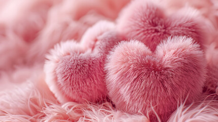 features a soft pink fuzzy texture that resembles a heart