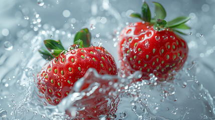 strawberries in water, Generative AI