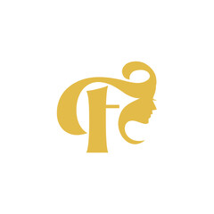 Letter F Beauty Salon Logo icon vector template