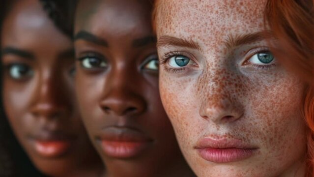 close up diverse multiethnic modern women inclusive and multicultural concept Generative AI 