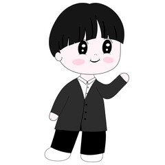 Cute cartoon children in various poses and personalities