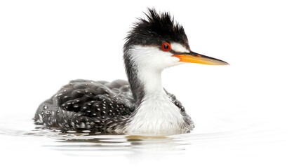 Obraz premium Clarkâ€™s Grebe clearly photo on white background , 
