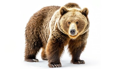Fototapeta premium Cinnamon Bear clearly photo on white background , 