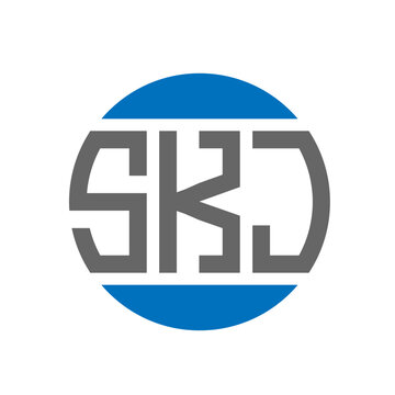 SKJ letter logo design on white background. SKJ creative initials circle logo concept. SKJ letter design.