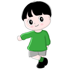 Cute cartoon children in various poses and personalities