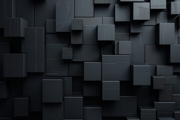 Background pattern for design. Black wall with blocks.