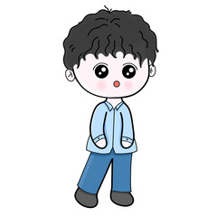 Cute cartoon children in various poses and personalities