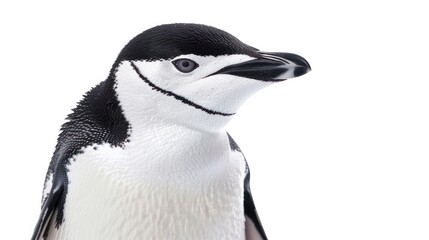 Naklejka premium Chinstrap Penguin clearly photo on white background , 