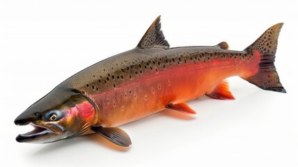 Fototapeta premium Chinook Salmon clearly photo on white background , 