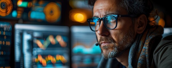 Obraz premium Close-up of a person analyzing technical data