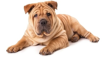 Obraz premium Chinese Shar-Pei clearly photo on white background , 