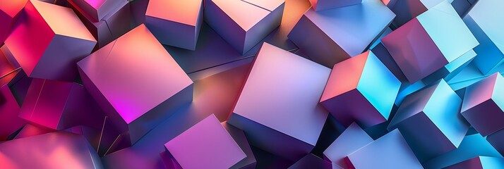 Colorful Abstract Cubes for Business and Presentation Backgrounds, Dynamic and Vibrant Design