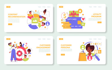 Fototapeta premium Customer Engagement. Flat Vector Illustration