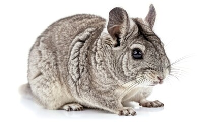 Chinchilla clearly photo on white background , 