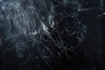 Dark Scratched Black Surface Texture