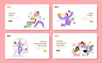 Positive Psychology. Flat Vector Illustration