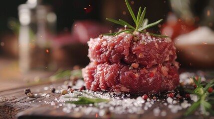 Macro nutrients of ground raw meat