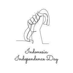 line art of Indonesia independence day good for Indonesia independence day celebrate. line art.